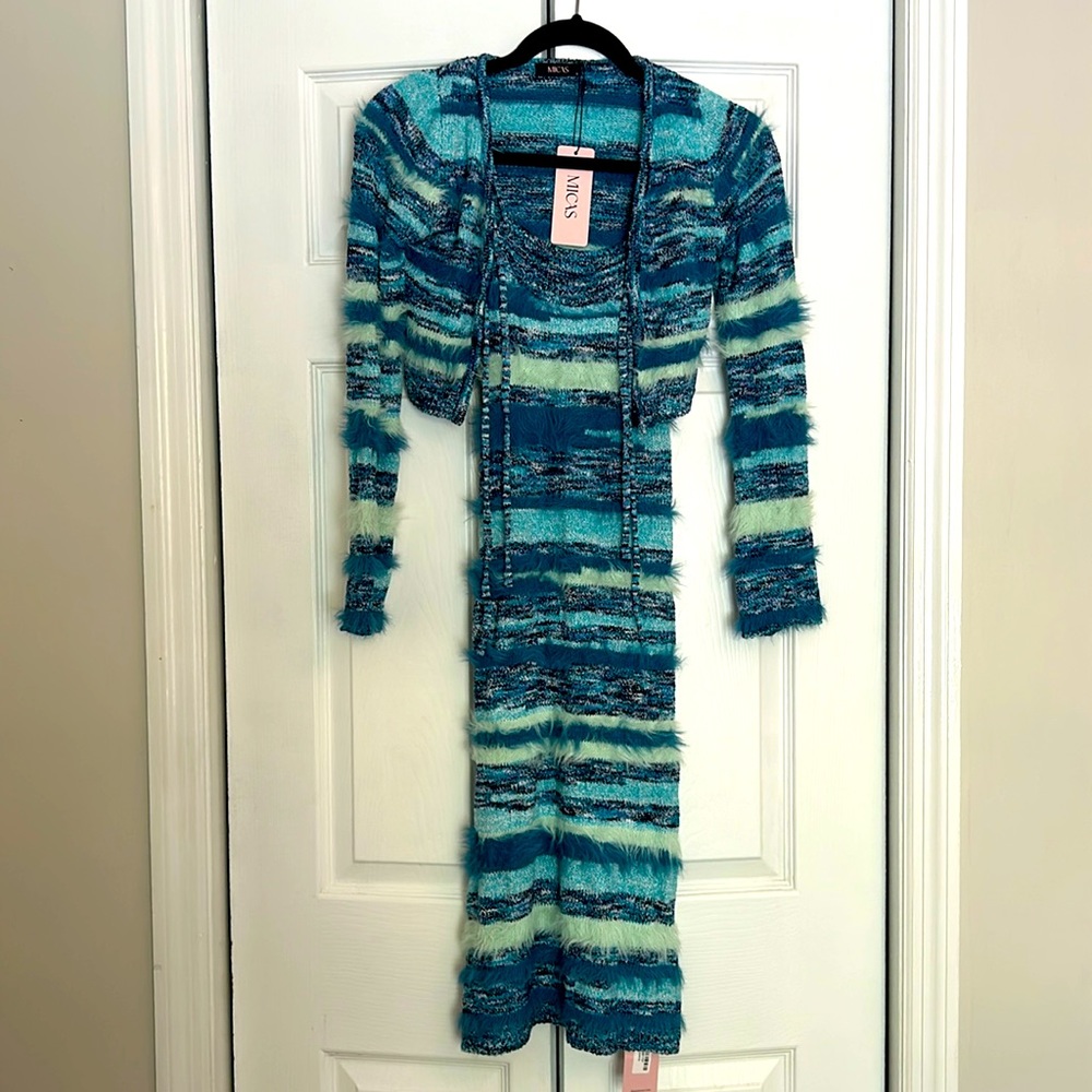 Micas dress with cardigan